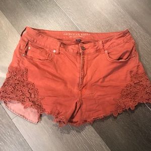 Orange floral jeans from American eagle